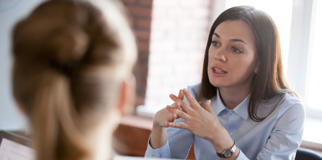 Vrouw is assertief en komt voor zichzelf op