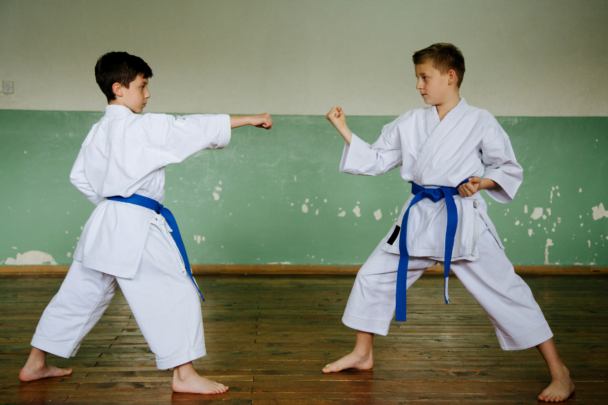 twee kinderen doen aan judo