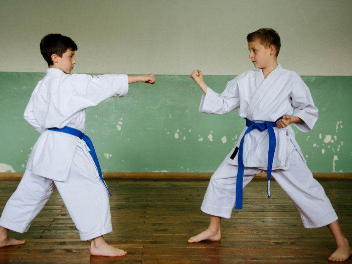 twee kinderen doen aan judo