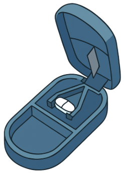 Illustratie pillensplijter